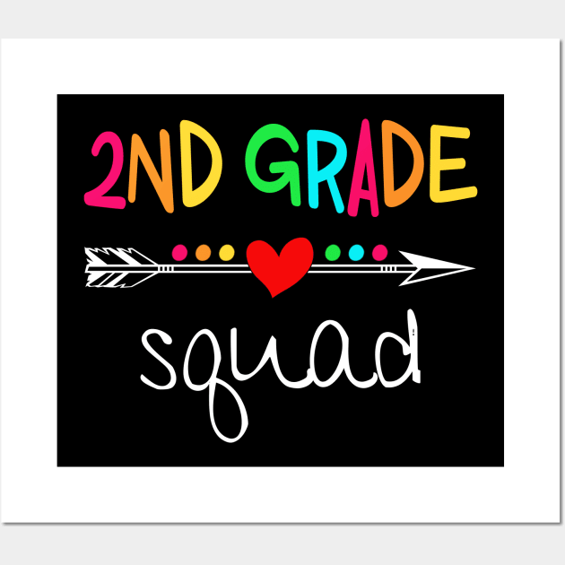 2nd Grade Squad Second Teacher Student Team Back To School Shirt Wall Art by Alana Clothing